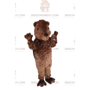 Costume de mascotte BIGGYMONKEY™ d'ours marron très enjoué -