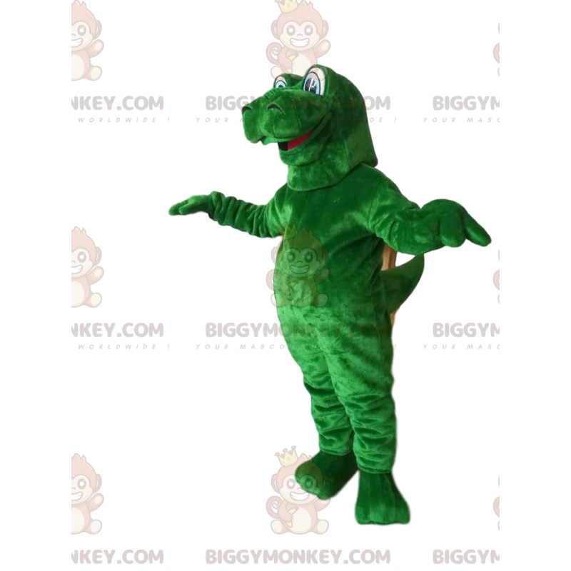 BIGGYMONKEY™ Maskottchenkostüm Riesiger grüner Dinosaurier mit