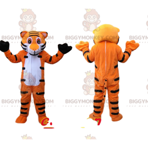 Kostým maskota Very Happy Orange and Black Tiger BIGGYMONKEY™ –