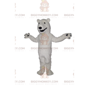 Polar Bear BIGGYMONKEY™ Mascot Costume With A Big Grin -