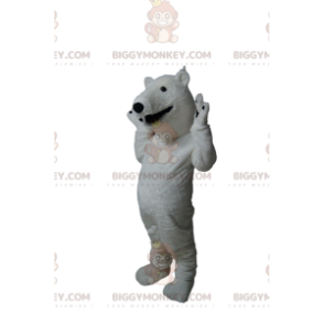 Costume de mascotte BIGGYMONKEY™ d'ours blanc avec un large