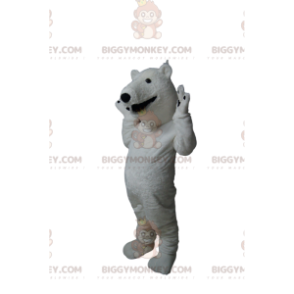 Polar Bear BIGGYMONKEY™ Mascot Costume With A Big Grin –