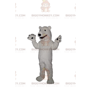 Costume de mascotte BIGGYMONKEY™ d'ours blanc avec un large