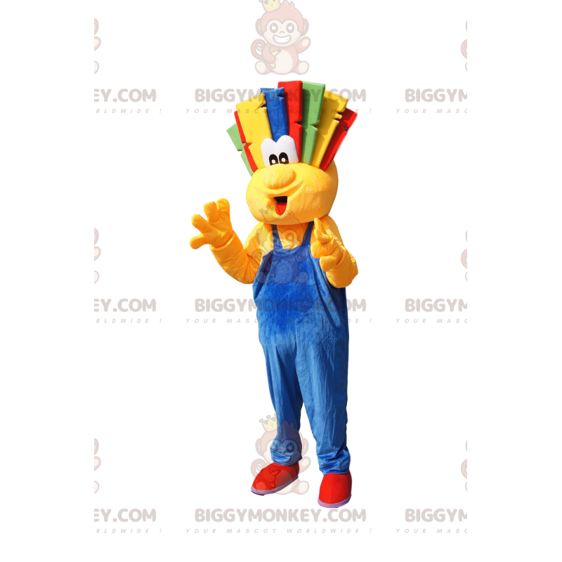 Disfraz de mascota BIGGYMONKEY™ Hombre amarillo con corte de