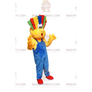 BIGGYMONKEY™ Mascot Costume Yellow Man With Weird Haircut -