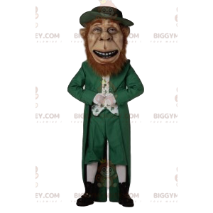 BIGGYMONKEY™ maskotkostume af glad leprechaun med smukt rødt