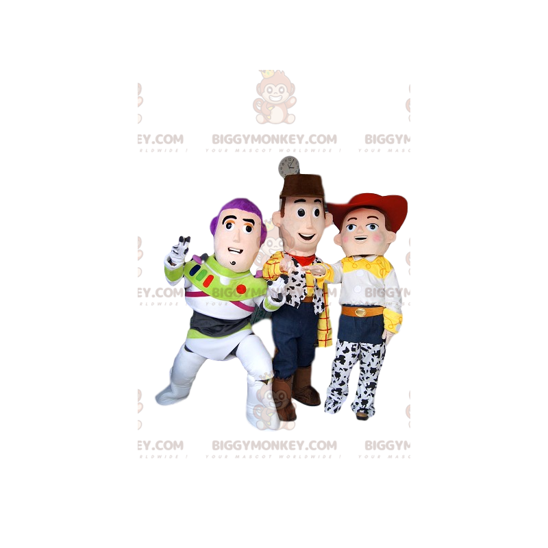 BIGGYMONKEY™ Mascot Costume Trio af Jessie, Buzz Lightyear og