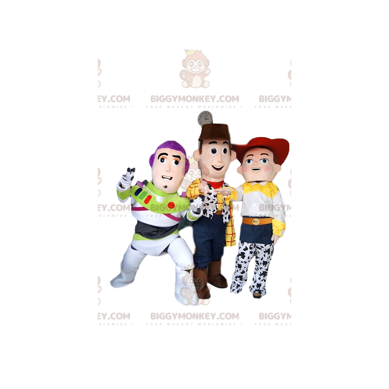 BIGGYMONKEY™-mascottekostuumtrio van Jessie, Buzz Lightyear en