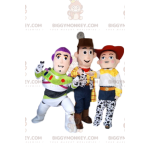 BIGGYMONKEY™-mascottekostuumtrio van Jessie, Buzz Lightyear en