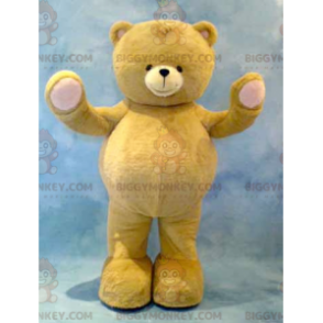 BIGGYMONKEY™ groot geel en roze teddybeer mascottekostuum -