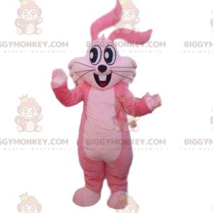 Big Eyes Super Happy Pink Bunny BIGGYMONKEY™ Mascot Costume –