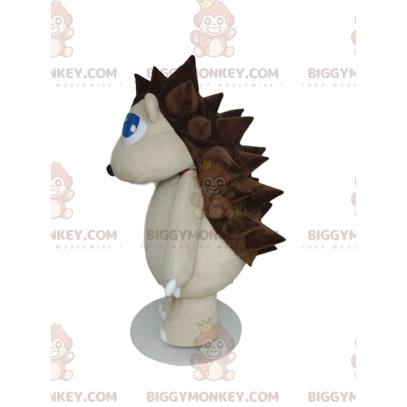 BIGGYMONKEY™ Mascot Costume White Hedgehog With Brown Quills –