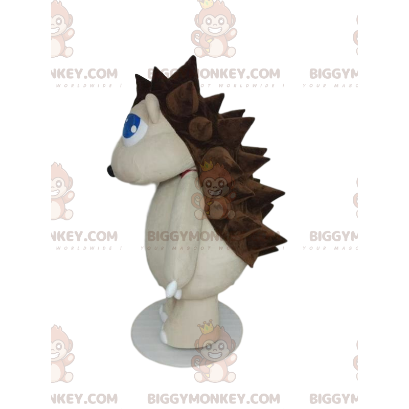 BIGGYMONKEY™ Mascottekostuum Witte egel met bruine stekels -