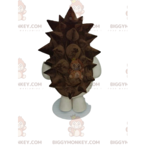 BIGGYMONKEY™ Maskottchenkostüm Weißer Igel mit braunen Stacheln