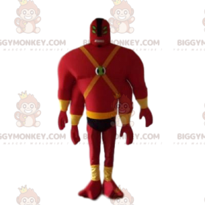 Costume da mascotte uomo in rosso BIGGYMONKEY™ con quattro
