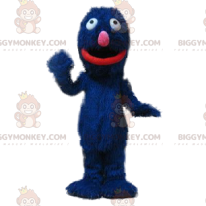 BIGGYMONKEY™ klein speels harig blauw monster mascottekostuum -