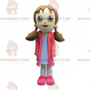 Costume da mascotte BIGGYMONKEY™ per ragazza con trecce -