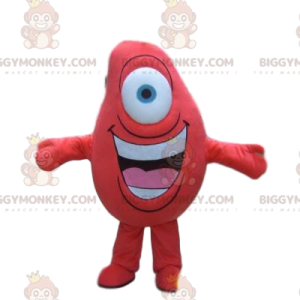 Disfraz de mascota del personaje rojo BIGGYMONKEY™ con un ojo y