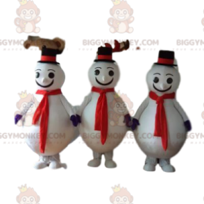 Pupazzo di neve BIGGYMONKEY™ Costume da mascotte Trio con