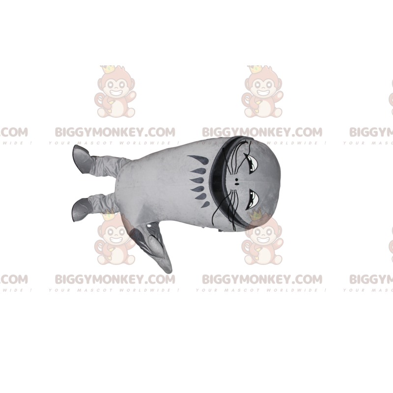 Costume de mascotte BIGGYMONKEY™ de poisson chat gris avec ses