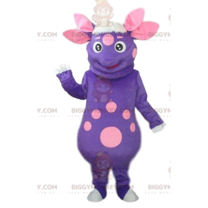 Traje de mascote BIGGYMONKEY™ Alienígena roxo e rosa com quatro