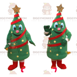 BIGGYMONKEY™ Costume da mascotte Albero verde decorato con