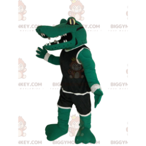 Traje de mascote de crocodilo BIGGYMONKEY™ com roupa esportiva