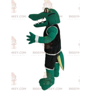 Krokodil BIGGYMONKEY™ Maskotdräkt med svarta sportkläder -