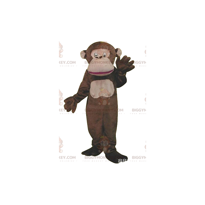 Costume de mascotte BIGGYMONKEY™ de singe marron très amusant -