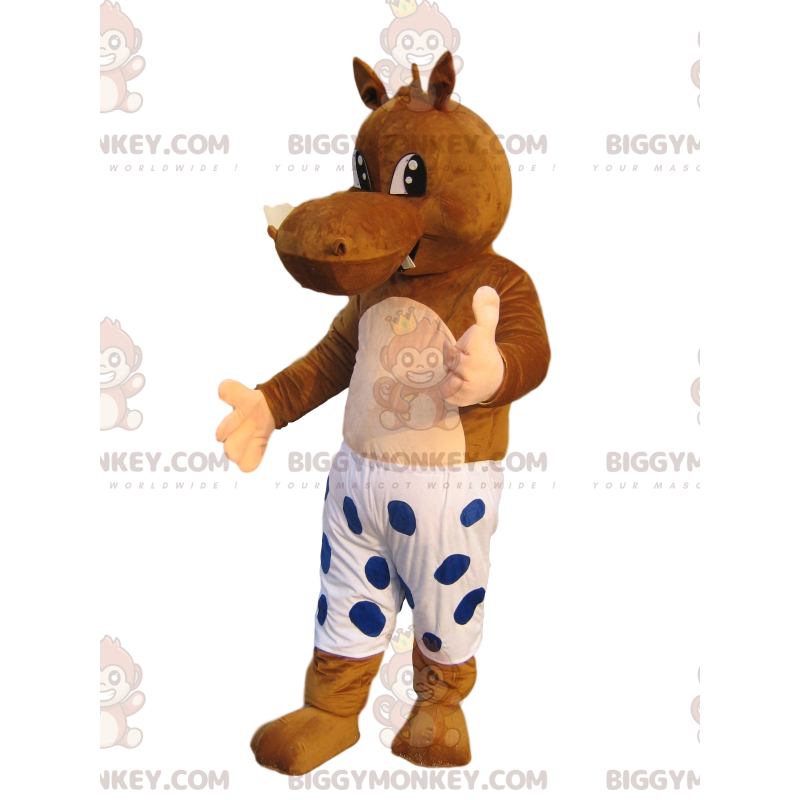 Disfraz de mascota de hipopótamo marrón BIGGYMONKEY™ con