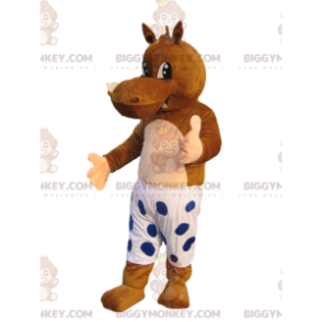 Costume da mascotte Ippopotamo marrone BIGGYMONKEY™ con