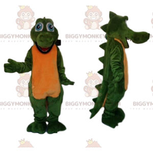 BIGGYMONKEY™ Mascottekostuum Hilarische groene krokodil met
