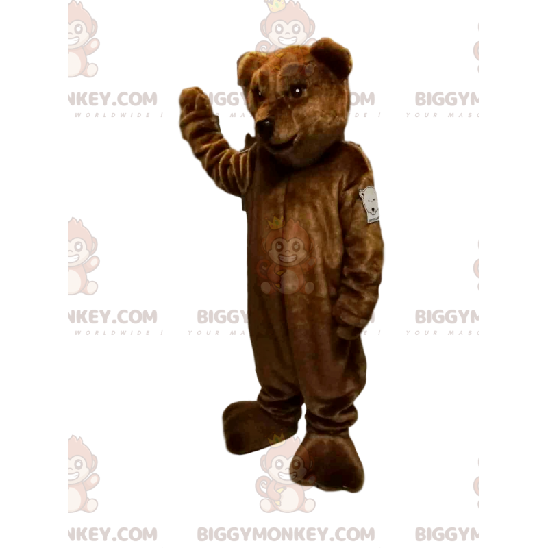 Bruine beer BIGGYMONKEY™ mascottekostuum met een mooie snuit en