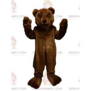 Kostým maskota medvěda hnědého BIGGYMONKEY™ s pěkným čenichem a