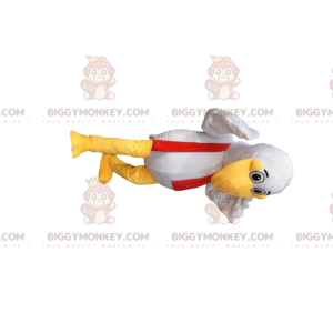 Costume de mascotte BIGGYMONKEY™ d'oiseau blanc avec un drôle