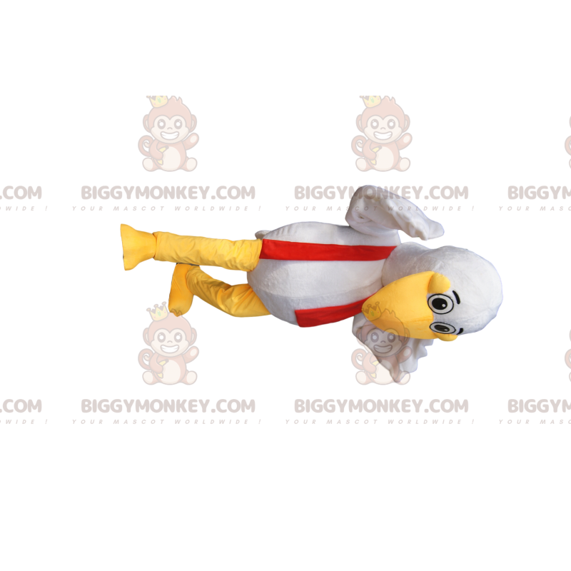 Costume de mascotte BIGGYMONKEY™ d'oiseau blanc avec un drôle