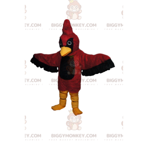 Costume de mascotte BIGGYMONKEY™ d'aigle rouge et noir avec une