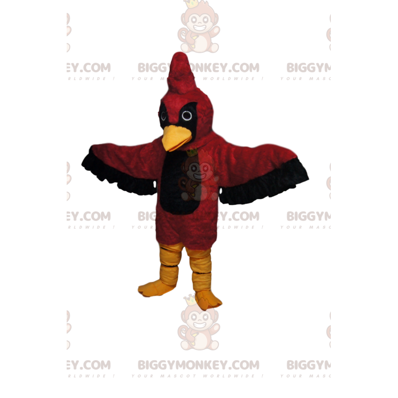 Costume de mascotte BIGGYMONKEY™ d'aigle rouge et noir avec une