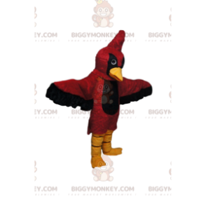 BIGGYMONKEY™ Maskottchen-Kostüm Roter und schwarzer Adler mit
