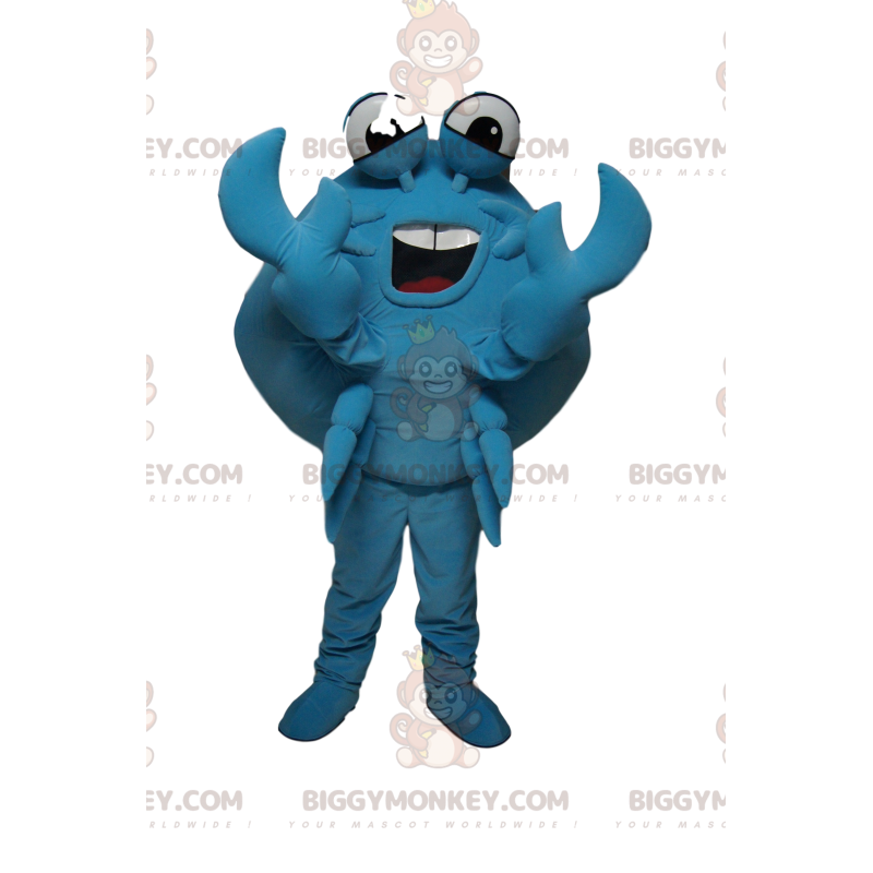 Costume da mascotte BIGGYMONKEY™ granchio blu molto allegro.