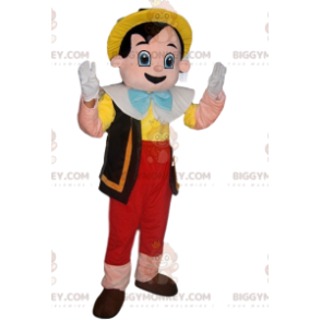 Costume de mascotte BIGGYMONKEY™ de Pinocchio joyeux avec un