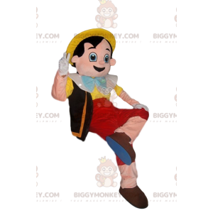 Costume de mascotte BIGGYMONKEY™ de Pinocchio joyeux avec un