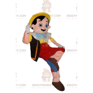 Disfraz de mascota Happy Pinocchio BIGGYMONKEY™ con sombrero