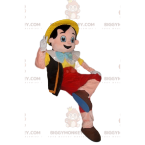 Disfraz de mascota Happy Pinocchio BIGGYMONKEY™ con sombrero