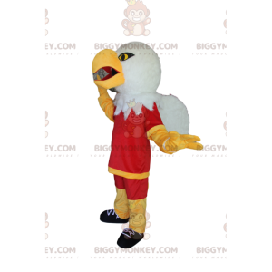 Golden Eagle BIGGYMONKEY™ Mascot Costume with Red Sportswear -