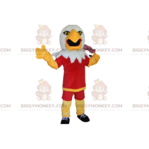 Golden Eagle BIGGYMONKEY™ Mascot Costume with Red Sportswear -