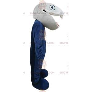 Costume da mascotte BIGGYMONKEY™ serpente grigio e blu. Costume