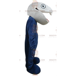 Disfraz de mascota BIGGYMONKEY™ de serpiente gris y azul.