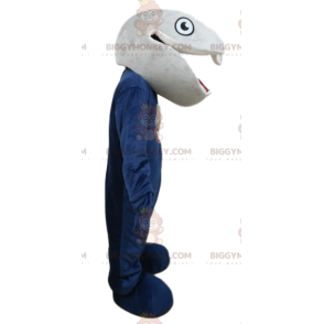 Costume de mascotte BIGGYMONKEY™ de serpent gris et bleu.