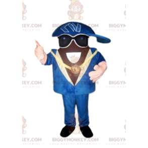 Στολή μασκότ του Rapper BIGGYMONKEY™ με όμορφο μπλε κοστούμι